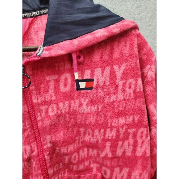 Tommy Hilfiger Sport Pink Hooded Fleece Jacket Womens S - Picture 2 of 5